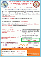 9th International Conference on Contemporary Engineering and Technology VICCET 2021 International Conference Poster